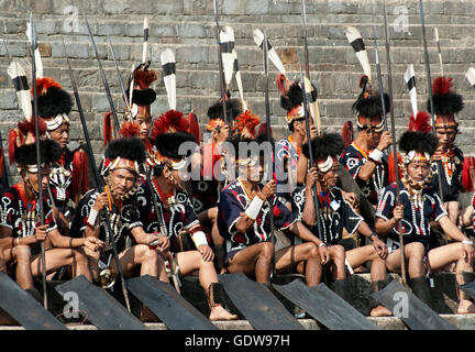 L'image de tribus Naga Chang à Hornbill festival, Nagaland, Inde Banque D'Images