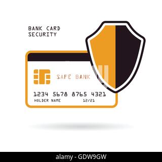 Carte de crédit avec la banque de la sécurité financière protection protection ecommerce concept vector illustration Illustration de Vecteur