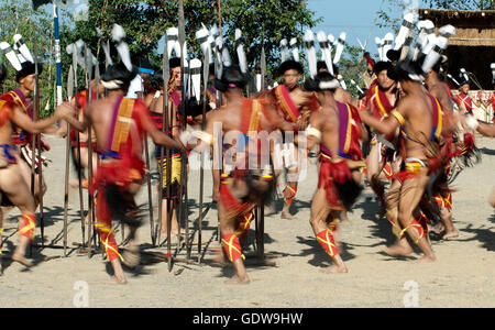 L'image de l'Ao à Tribu Hornbill Festival, Nagaland, Inde Banque D'Images