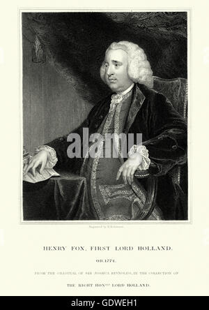 Portrait de Henry Fox, 1er baron Holland un politicien britannique du 18e siècle. Il a notamment occupé les postes de secrétaire Banque D'Images