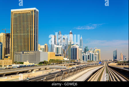Vue sur le quartier de Jumeirah à Dubai, UAE Banque D'Images