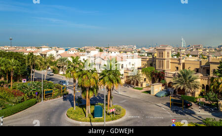 Maisons sur l'île de Palm Jumeirah à Dubai, UAE Banque D'Images