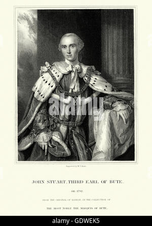 Portrait de John Stuart, 3 comte de Bute, un noble écossais qui a servi comme de Grande-Bretagne (1762-1763) en vertu de la Ge Banque D'Images