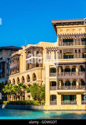 Bâtiments sur l'île de la vieille ville de Dubaï, aux Émirats arabes unis Banque D'Images