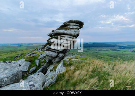 Un promontoire rocheux au Kilmar Tor sur Bodmin Moor Banque D'Images