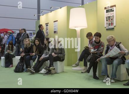 La Foire du livre de Leipzig Banque D'Images