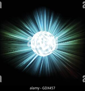 Disco ball vector background with light burst pour poster Illustration de Vecteur