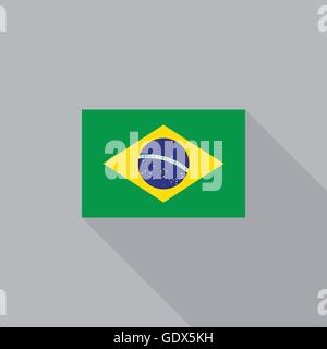 Drapeau du Brésil design plat vector illustration Illustration de Vecteur