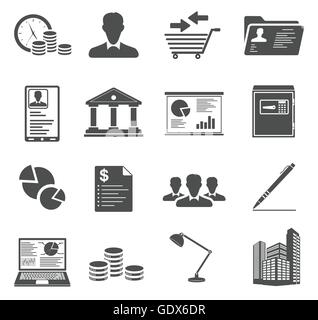 Icônes d'affaires et de bureau Illustration de Vecteur