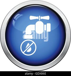 L'eau chute d'eau robinet avec icône. Bouton brillant design. Vector illustration. Illustration de Vecteur