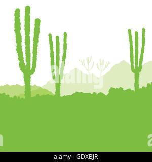 Cactus désert, ecology concept pour poster Illustration de Vecteur