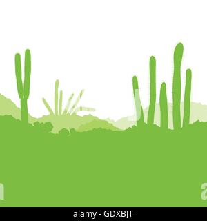 Cactus désert, ecology concept pour poster Illustration de Vecteur