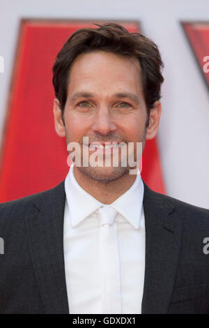 L'acteur Paul Rudd assiste à la première européenne de Marvel's 'Ant-Man' à l'Odeon Leicester Square, Londres Banque D'Images