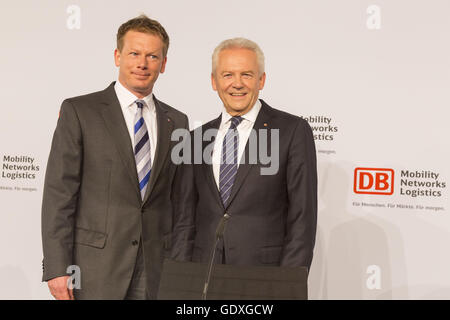 Deutsche Bahn demi-année conférence de presse à Berlin, Allemagne, 2014 Banque D'Images