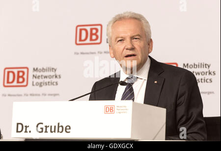 Deutsche Bahn demi-année conférence de presse à Berlin, Allemagne, 2014 Banque D'Images