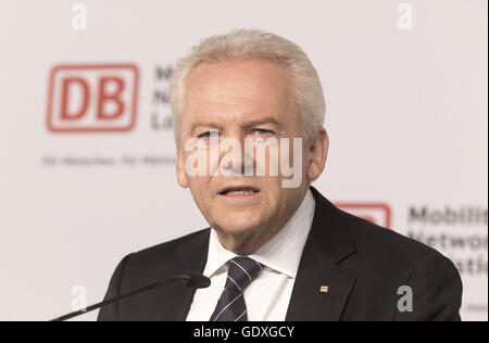 Deutsche Bahn demi-année conférence de presse à Berlin, Allemagne, 2014 Banque D'Images