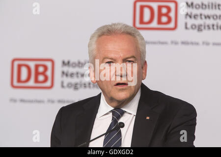 Deutsche Bahn demi-année conférence de presse à Berlin, Allemagne, 2014 Banque D'Images