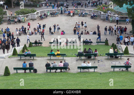 Les touristes à Montmartre à Paris, France, 2014 Banque D'Images