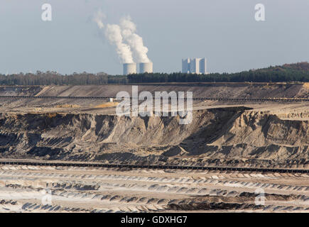 La mine à ciel ouvert Welzow poursuivi de Vattenfall Banque D'Images