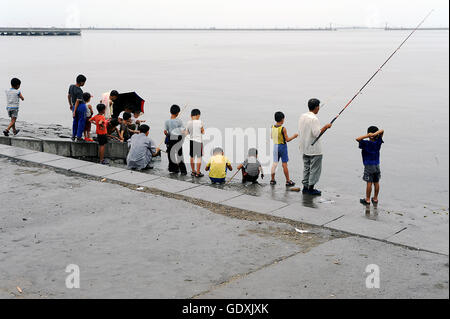 La pêche dans de Wonsan Banque D'Images