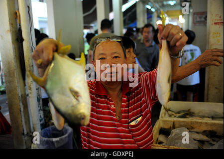 Singapour. 2015. Poissonnier Banque D'Images