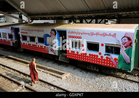 Le Myanmar. Yangon. 2014. La gare centrale Banque D'Images