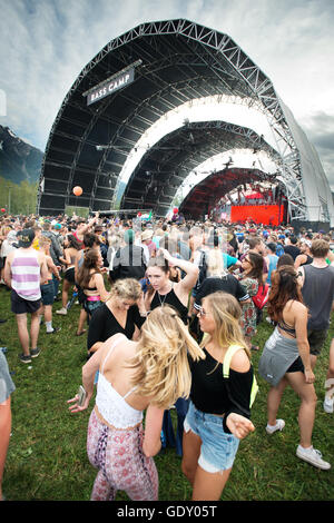 La côte basse Scène. Concert des amateurs au Festival de musique de Pemberton. Pemberton, BC Canada Banque D'Images