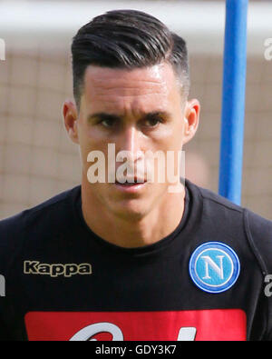 Dimaro, Italie. 10 juillet, 2016. Jose Callejon de SSC Napoli pendant un camp de formation à Dimaro près de trente. © Ciro De Luca/Pacific Press/Alamy Live News Banque D'Images