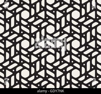 Seamless Vector formes arrondies en noir et blanc motif Cercles et triangles Illustration de Vecteur