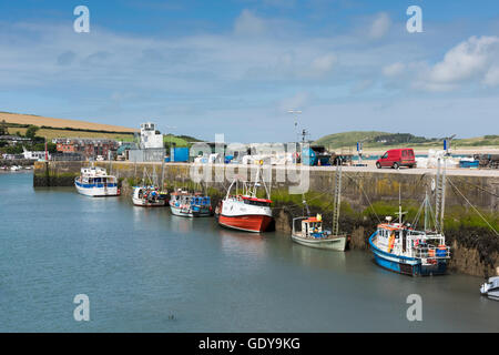 Bateaux de pêche commerciale ou chalutiers amarrés dans le port de Padstow Cornwall UK partie de la flotte de pêche britannique Banque D'Images