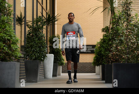 Christian Taylor avance la conférence de presse au Grange Tower Bridge Hotel, Londres.APPUYEZ SUR ASSOCIATION photo.Date de la photo: Jeudi 21 juillet 2016.Voir PA Story Athletics London.Le crédit photo devrait se lire: Steven Paston/PA Wire. Banque D'Images