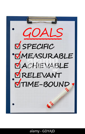 Objectifs smart concept sur le presse-papiers Banque D'Images