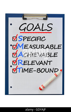 Objectifs smart concept sur le presse-papiers Banque D'Images