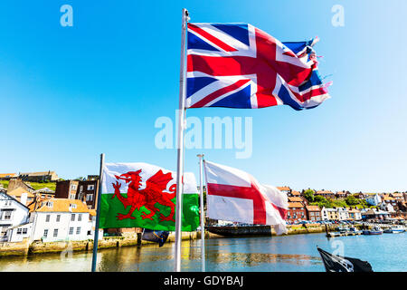 Union Jack flag Drapeau gallois de drapeaux drapeau St George Royaume-Uni Royaume-Uni Royaume-Uni Angleterre GO Banque D'Images