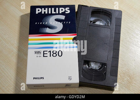 E180 Philips Video VHS cassettes vierges Banque D'Images