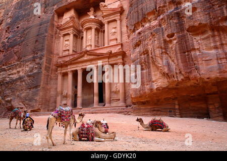 Le Conseil du Trésor (Al khazneh) à Petra, Jordanie Banque D'Images