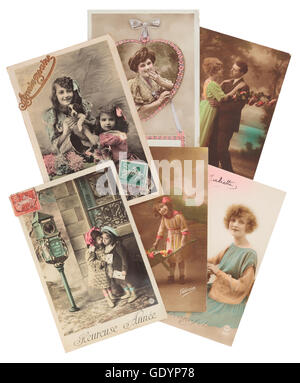 Vintage postcards from français vers 1908 Banque D'Images