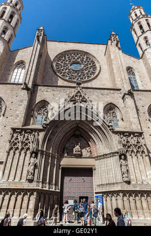 Basílica de Santa María del Mar, Barcelone, Catalogne, Espagne. Banque D'Images