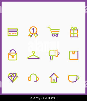 Ensemble de divers icônes liées à votre ligne Banque D'Images