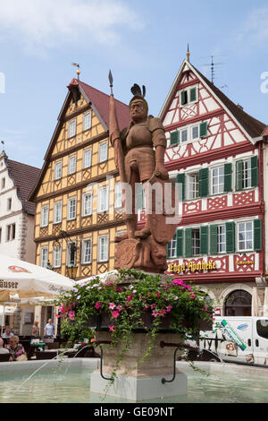 Géographie / voyage, Allemagne, Bade-Wurtemberg, Bad Mergentheim, marché, maisons à colombages, Milchling Milchling sur le Additional-Rights Clearance-Info-fontaine,-Not-Available Banque D'Images