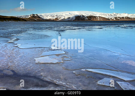 Géographie / billet, l'Islande, du sud de l'Islande, Dyrholaey, sur la glace, près de Myrdalsjökull Dyrholaos, Additional-Rights Clearance-Info-Vik-Not-Available Banque D'Images