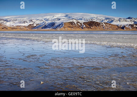 Géographie / billet, l'Islande, du sud de l'Islande, Dyrholaey, sur la glace, près de Myrdalsjökull Dyrholaos, Additional-Rights Clearance-Info-Vik-Not-Available Banque D'Images
