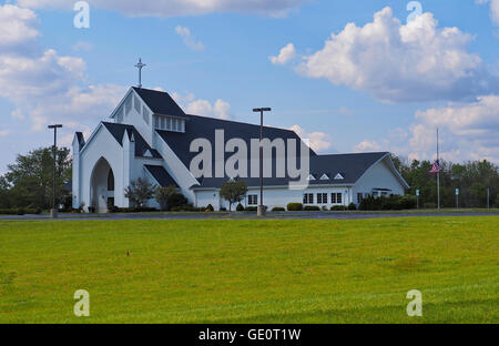 Église moderne blanc de Galloway, près de Columbus, Ohio Nord Banque D'Images