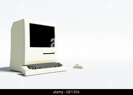 3d illustration d'un ancien ordinateur de bureau isolé sur fond blanc Banque D'Images