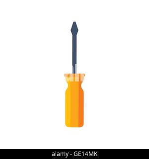 Tournevis dans un style. La construction et l'équipement de construction. Vector illustration. Illustration de Vecteur