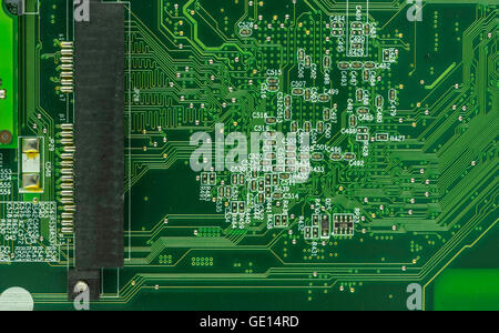 Carte mère vert circuit et chip-set pour ordinateur, peuvent utiliser pour afficher ou un montage sur les produits Banque D'Images