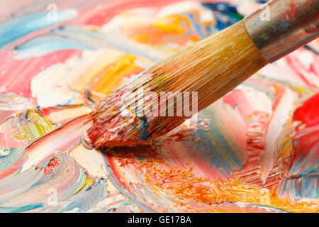 Close Up de la peinture à l'huile avec des coups de pinceau. Banque D'Images