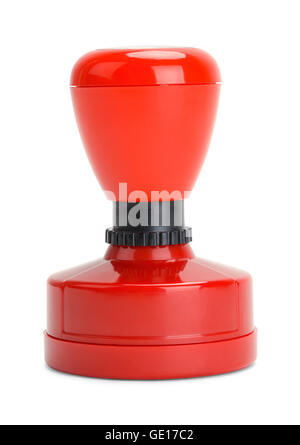 Red Rubber Stamper isolé sur fond blanc. Banque D'Images