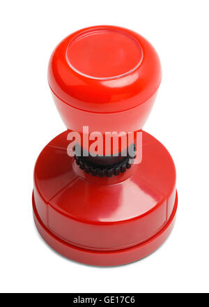 Red Rubber Stamper isolé sur fond blanc. Banque D'Images