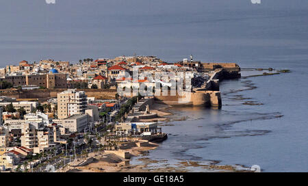 Vue aérienne d'Acre, Galilée, Israël Banque D'Images